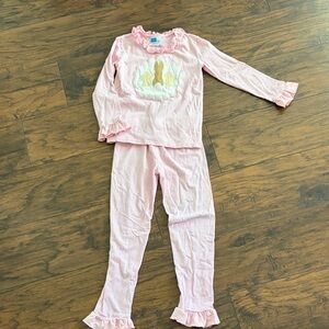 Girls' Pink Bunny Ruffle Pajama Set - Kids Pajamas